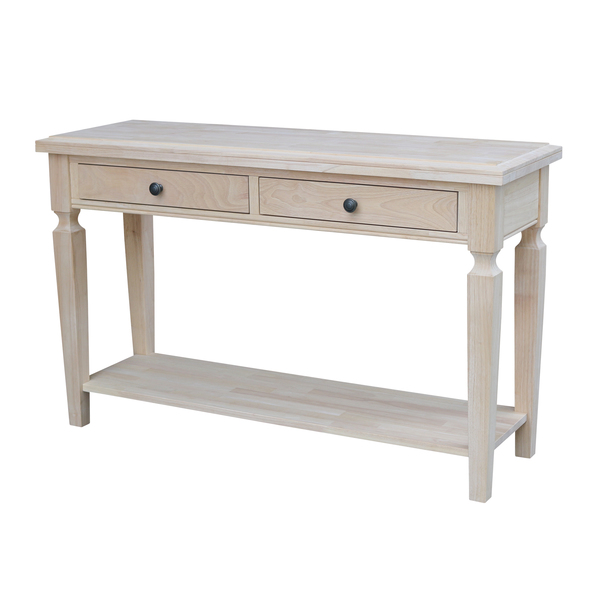 International Concepts Rectangle Vista Console/Sofa Table, 48 in W X 16 in L X 30 in H, Wood, Unfinished OT-15S